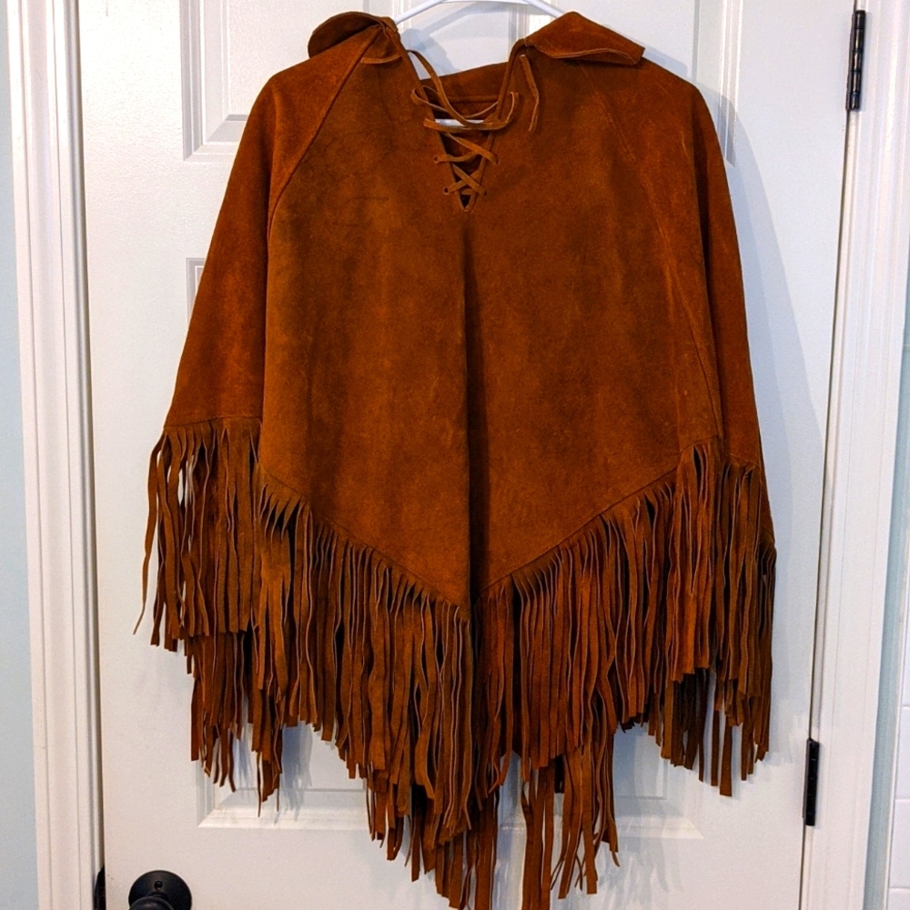 Vintage, Real Leather Poncho